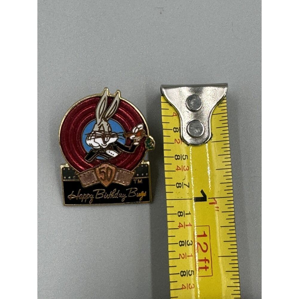 Vintage Bugs Bunny Pin 50th Happy Birthday Bugs Looney Tunes Lapel Pin Brooch